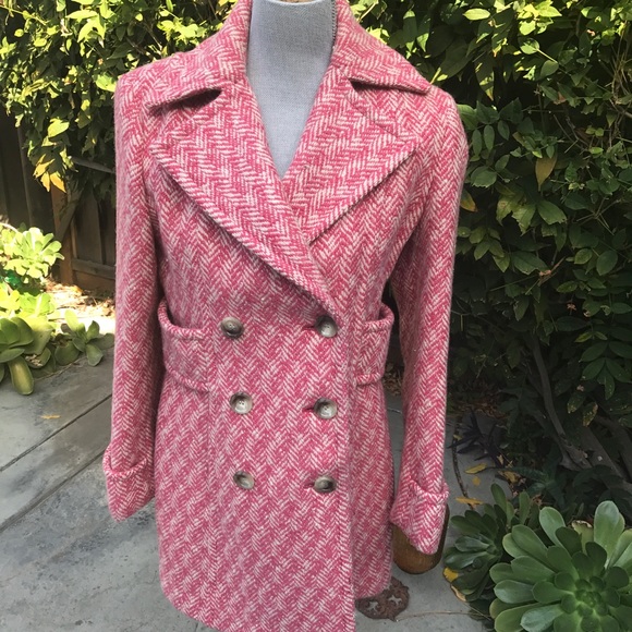 Ann Taylor Pink/ White Coat Size 4 - Picture 4 of 11